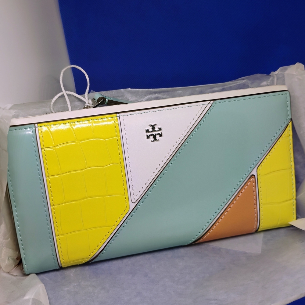 Tory Burch Colorblock Patchwork Wallet Brand New With Tags